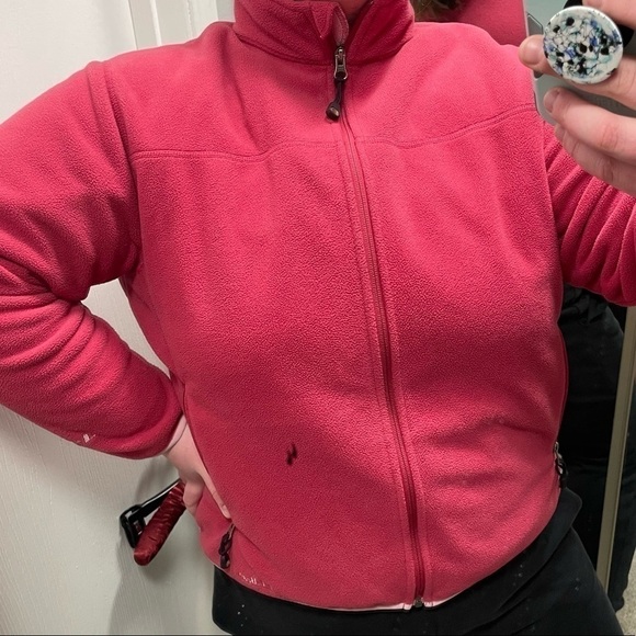 L.L Bean Jacket Polartec Fleece Contrast Trim Full Zip High Collar Vintage Top - Picture 1 of 10